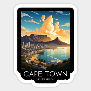 A Pop Art Travel Print of Cape Town - South Africa Sticker